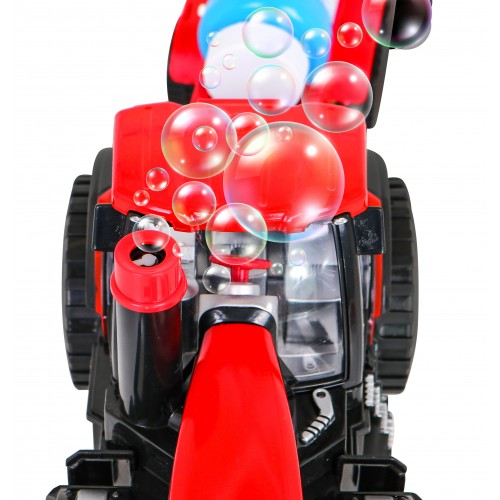 Interaktívny traktor na bubliny pre deti 3+ Jazdiace vozidlo s prívesom