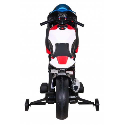 Motorka BMW HP4 na batériu pre deti Červený + Pomocné kolieska + Pomalý štart + EVA + MP3 LED
