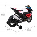 Motorka BMW HP4 na batériu pre deti Červený + Pomocné kolieska + Pomalý štart + EVA + MP3 LED