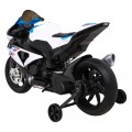 Motorka BMW HP4 na batériu pre deti Biely + Pomocné kolieska + Pomalý štart + EVA + MP3 LED