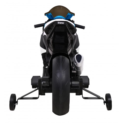 Motorka BMW HP4 na batériu pre deti Biely + Pomocné kolieska + Pomalý štart + EVA + MP3 LED