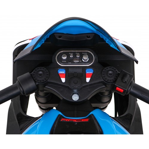 Motorka BMW HP4 na batériu pre deti Biely + Pomocné kolieska + Pomalý štart + EVA + MP3 LED
