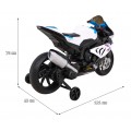 Motorka BMW HP4 na batériu pre deti Biely + Pomocné kolieska + Pomalý štart + EVA + MP3 LED