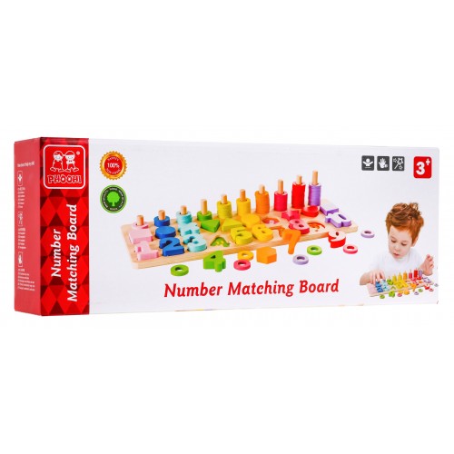 Drevená sada na Učenie Počítania pre deti 3+ Triedič tvarov + Počítadlo + Farebné čísla