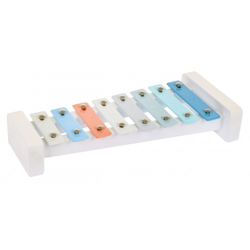 Drevená sada Hudobných nástrojov pre deti 3+ Tamburína Flauta Perkusie Marakasy + Pastelové farby