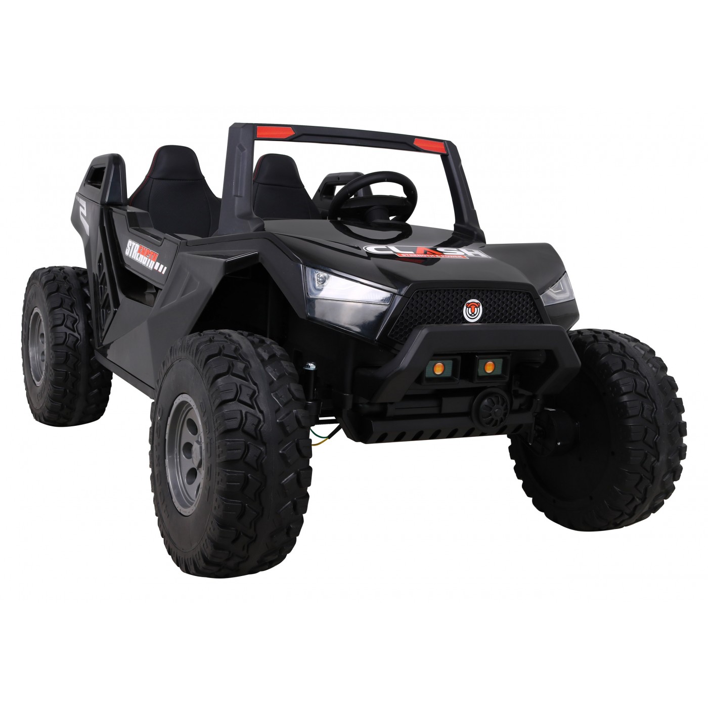 Buggy Clash na batériu pre 2 deti Čierny + Ovládač + Pohon 4x4 + Nastaviteľné sedadlo + Rádio MP3 + LED