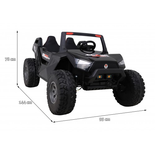 Buggy Clash na batériu pre 2 deti Čierny + Ovládač + Pohon 4x4 + Nastaviteľné sedadlo + Rádio MP3 + LED