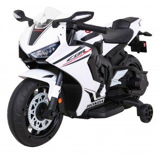 Honda CBR 1000RR Motorka na batériu pre deti Biely + Zvuky MP3 + Pomocné kolieska