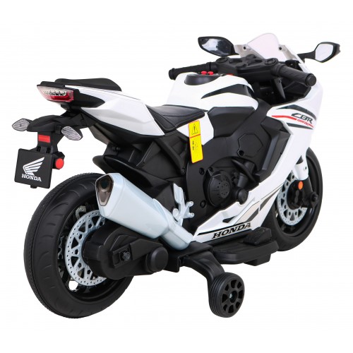 Honda CBR 1000RR Motorka na batériu pre deti Biely + Zvuky MP3 + Pomocné kolieska
