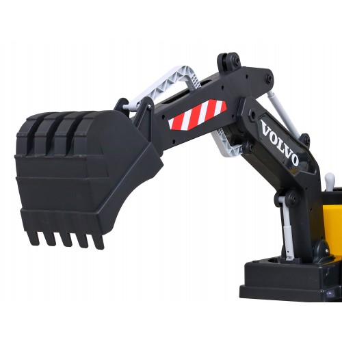 Bager Volvo na batériu Žltý + Pohyblivá lopata + 2 bazény + 150 guličiek + Ovládač + Rádio MP3 + LED