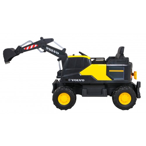 Bager Volvo na batériu Žltý + Pohyblivá lopata + 2 bazény + 150 guličiek + Ovládač + Rádio MP3 + LED