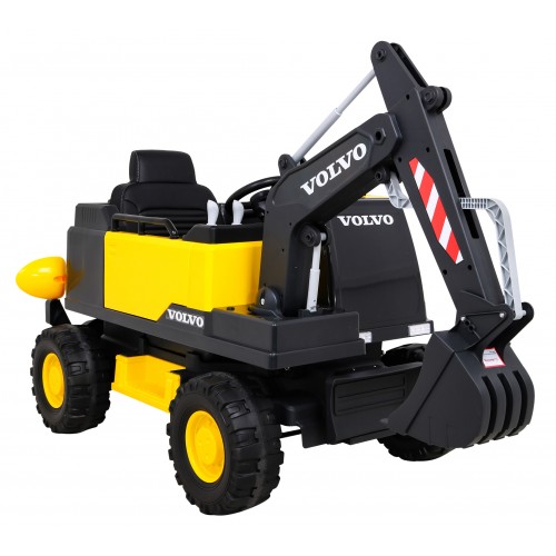 Bager Volvo na batériu Žltý + Pohyblivá lopata + 2 bazény + 150 guličiek + Ovládač + Rádio MP3 + LED