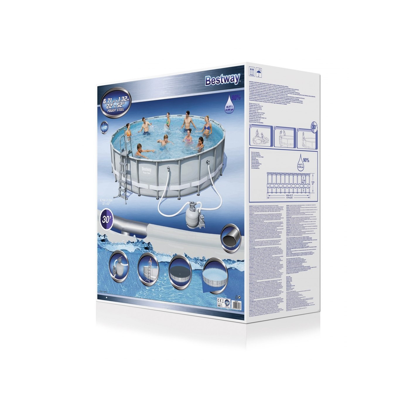 Bazén rámový 22FT 671x132cm POWERSteel BESTWAY