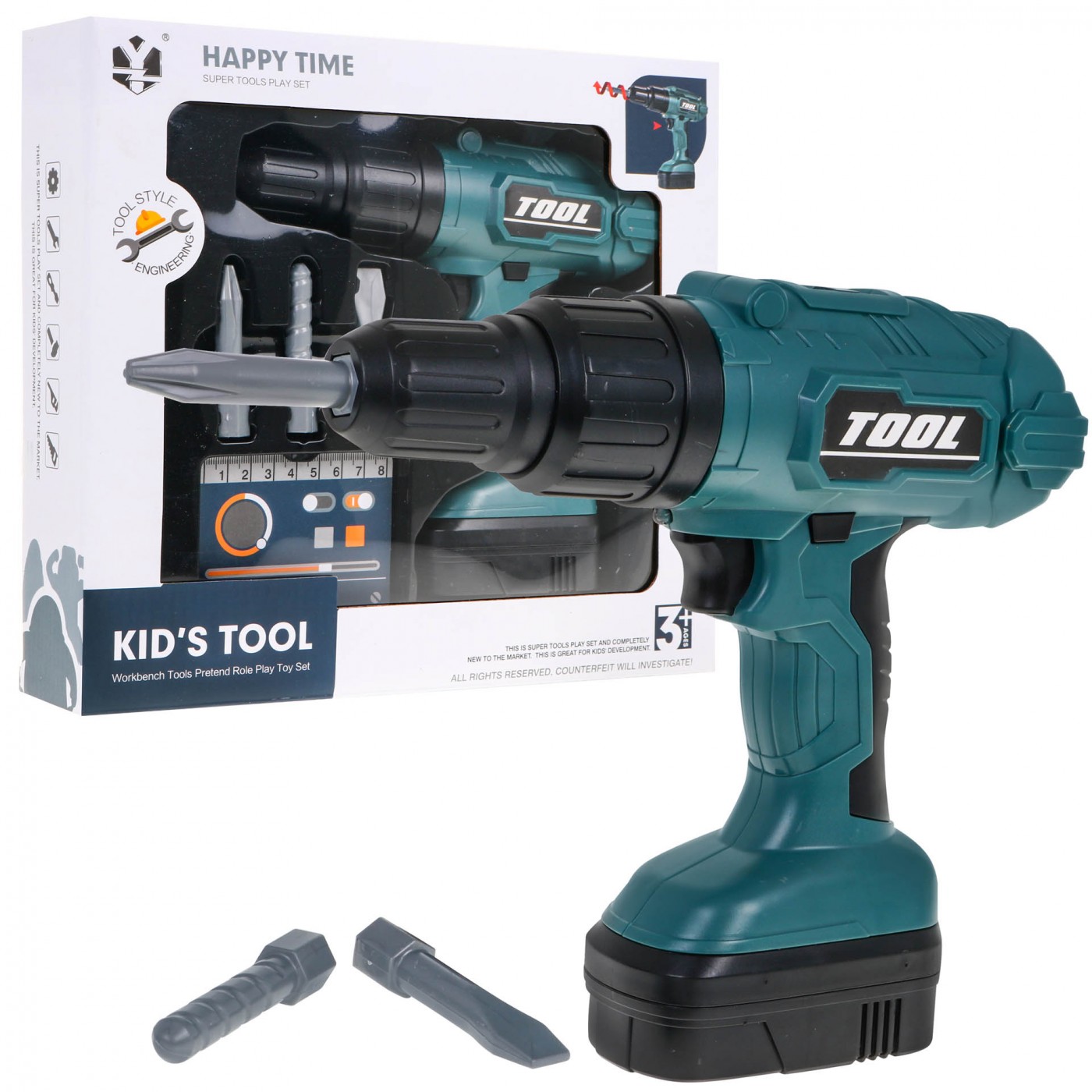 Interaktívna vŕtačka-skručkovač pre deti 3+ Vymeniteľné hroty Súprava majstra