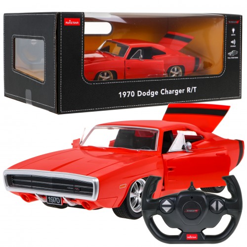 1970 Dodge Charger RT červený RASTAR model 1:16 Diaľkovo ovládané auto + Ovládač