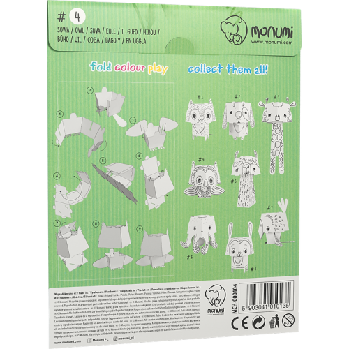 "Sova" farebná kniha-skladačka 3D pre deti