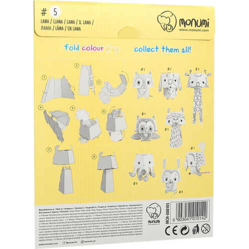 "Lama" farebná kniha-skladačka 3D pre deti