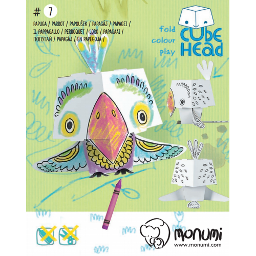 "Papagáj" farebná kniha-skladačka 3D pre deti