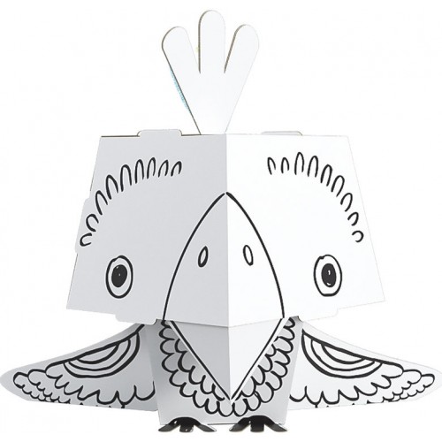 "Papagáj" farebná kniha-skladačka 3D pre deti