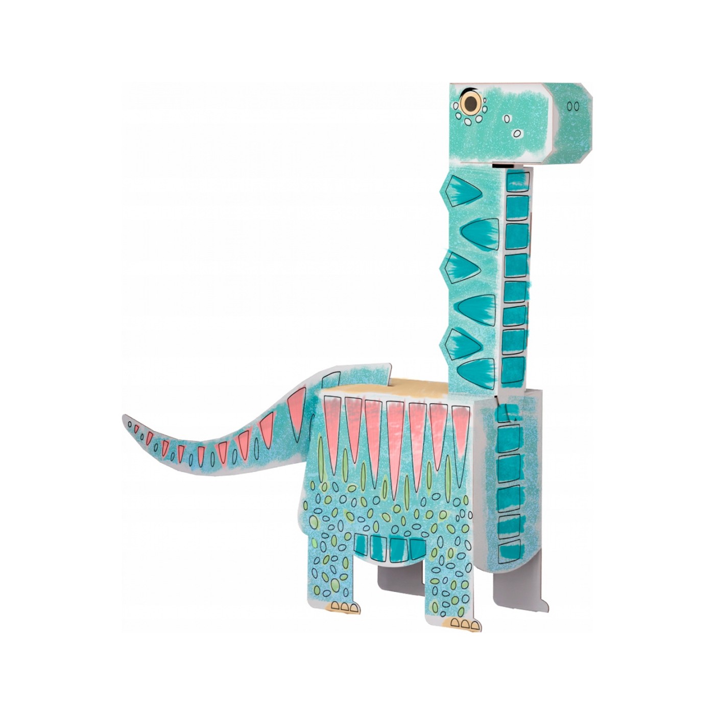 "Brontosaurus" farebná kniha-skladačka 3D dinosaurus