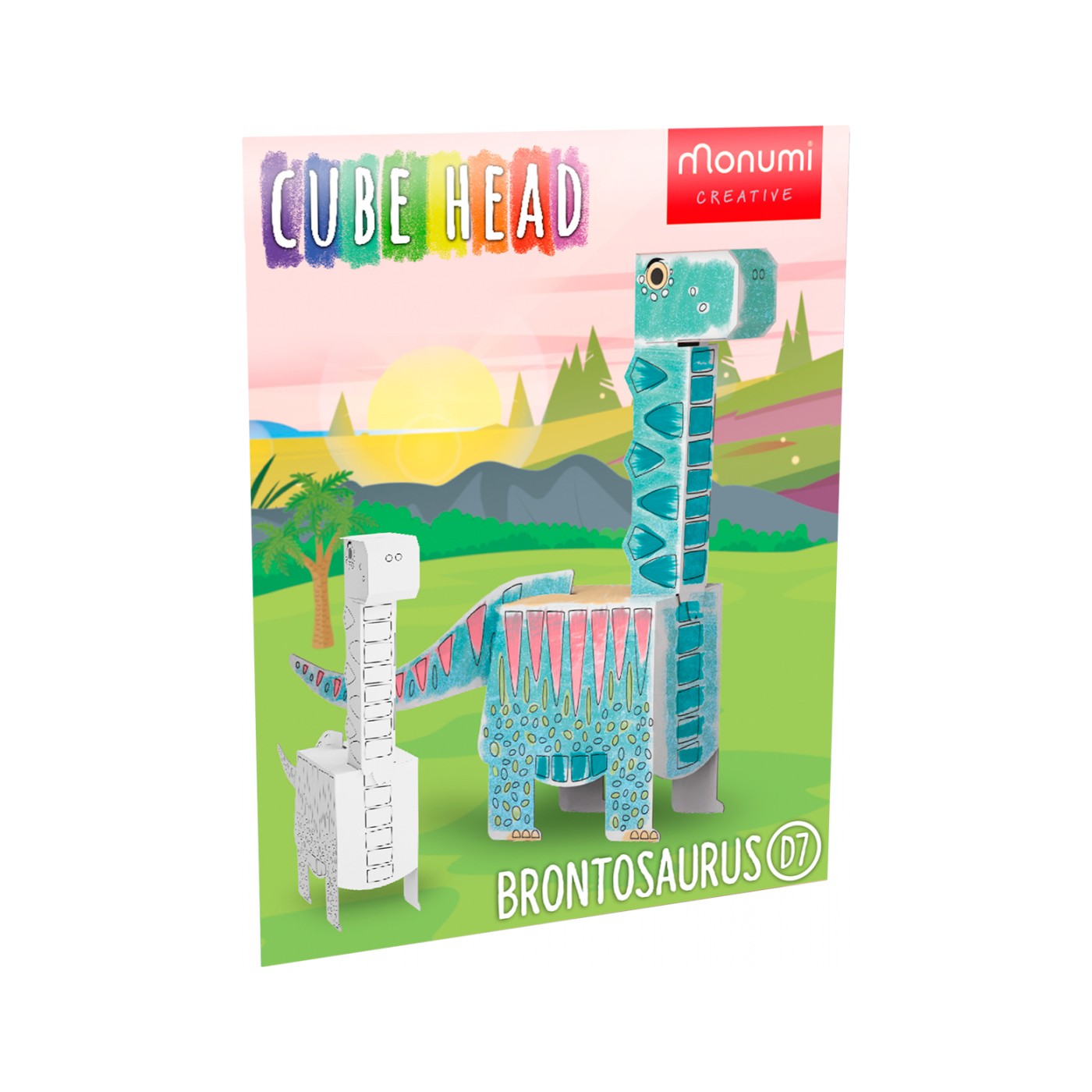 "Brontosaurus" farebná kniha-skladačka 3D dinosaurus