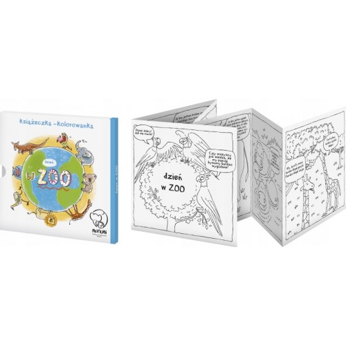 Farebná kniha-harmonika "Deň v ZOO" knižka pre deti