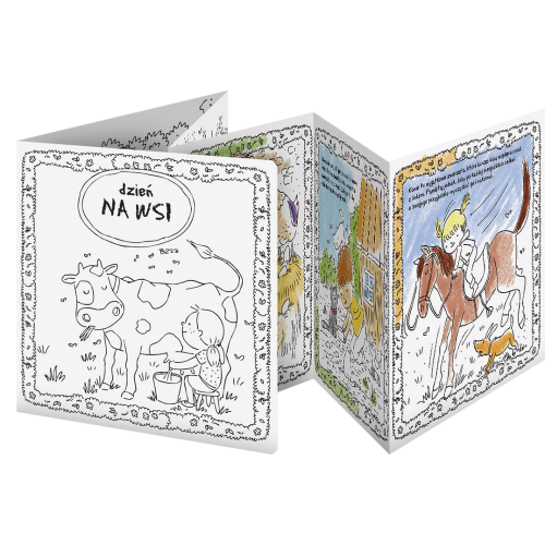 Farebná kniha-harmonika "Deň na dedine" knižka pre deti