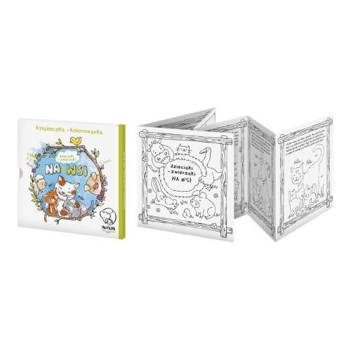 Farebná kniha-harmonika "Deti-zvieratká na dedine" knižka pre deti