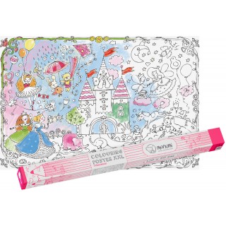 "Princezné" podlahová vymaľovanka XXL plagát