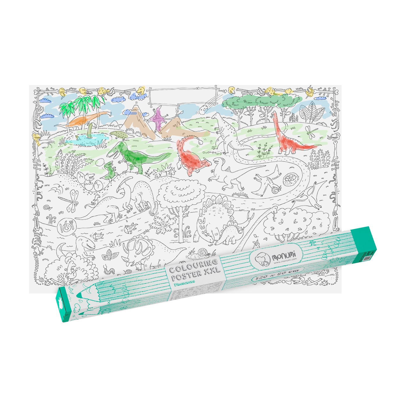 "Svet dinosaurov" podlahová vymaľovanka XXL plagát