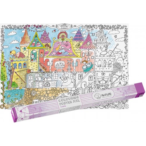 "Zámok princezien" podlahová vymaľovanka XXL plagát