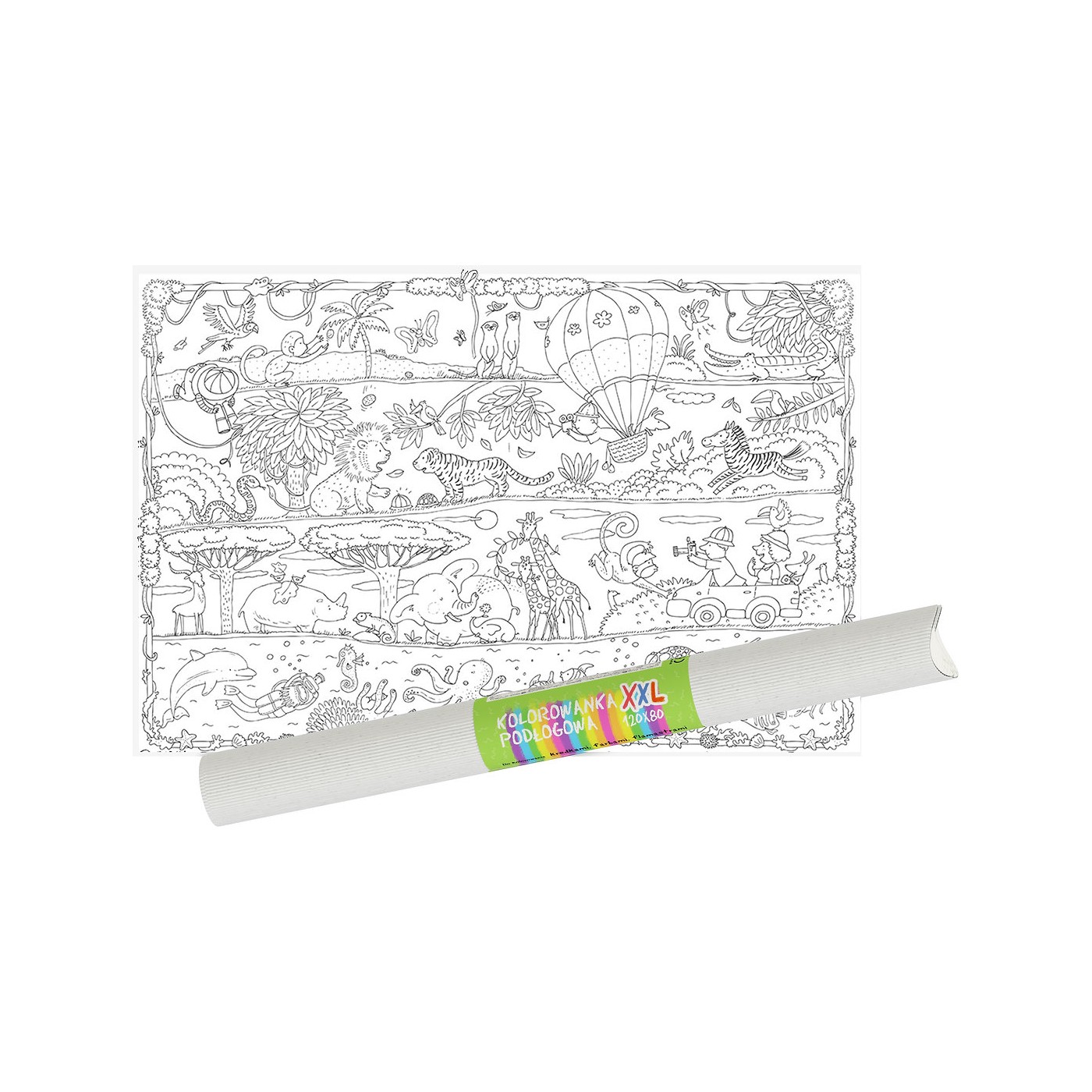 "Safari" podlahová vymaľovanka XXL plagát