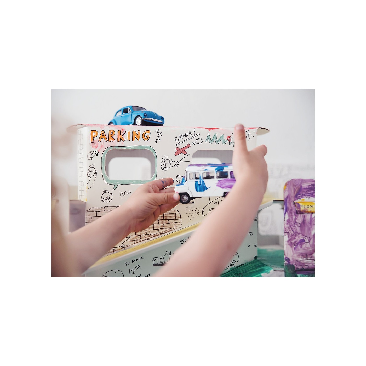 "Parking" priestorová vymaľovánka  XXL pre deti