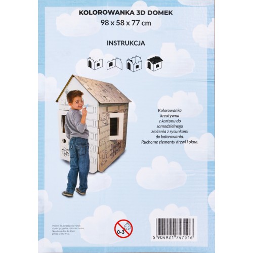 Domček XXL s koňmi vymaľovánka  3D pre deti