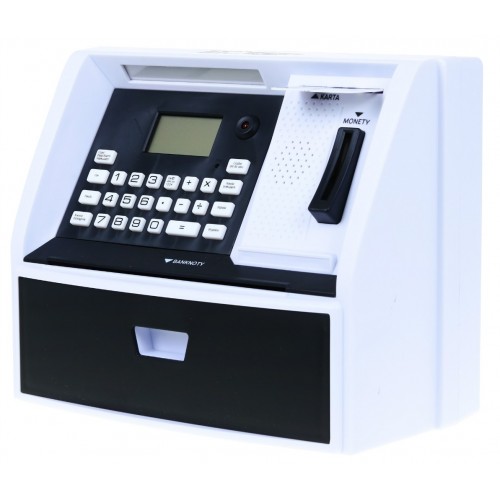 Bankomat s kartou Pokladnička pre deti 3+ čierny Interaktívne funkcie + Režim sporenia