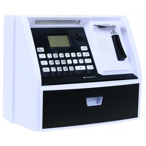 Bankomat s kartou Pokladnička pre deti 3+ čierny Interaktívne funkcie + Režim sporenia