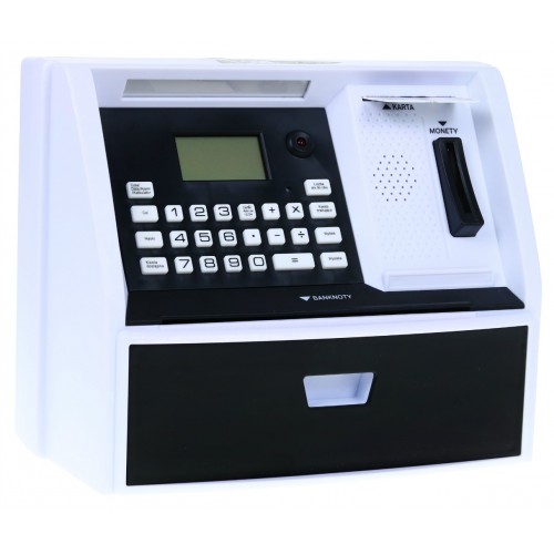 Bankomat s kartou Pokladnička pre deti 3+ čierny Interaktívne funkcie + Režim sporenia