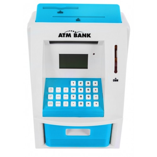 Bankomat pokladnička pre deti 3+ modrá Interaktívne funkcie + Bankomatová karta