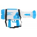 Bublifuk Pištoľ pre deti 3+ modrá Zbraň s ventilátorom + Tekutina na bubliny