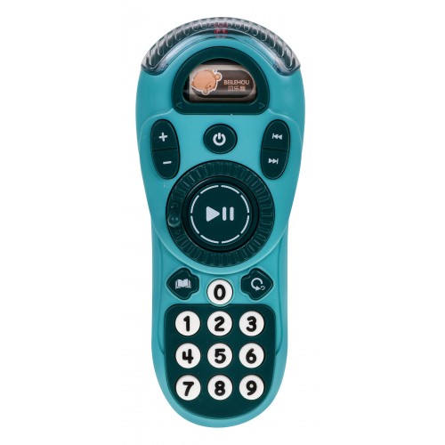 Interaktívny televízny ovládač pre deti Modrý + Zvukové funkcie Melódie Zvuky + LED svetielko