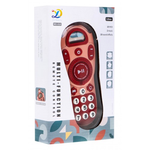 Interaktívny televízny ovládač pre deti Ružový + zvukové funkcie Melódie Zvuky + LED svetielko