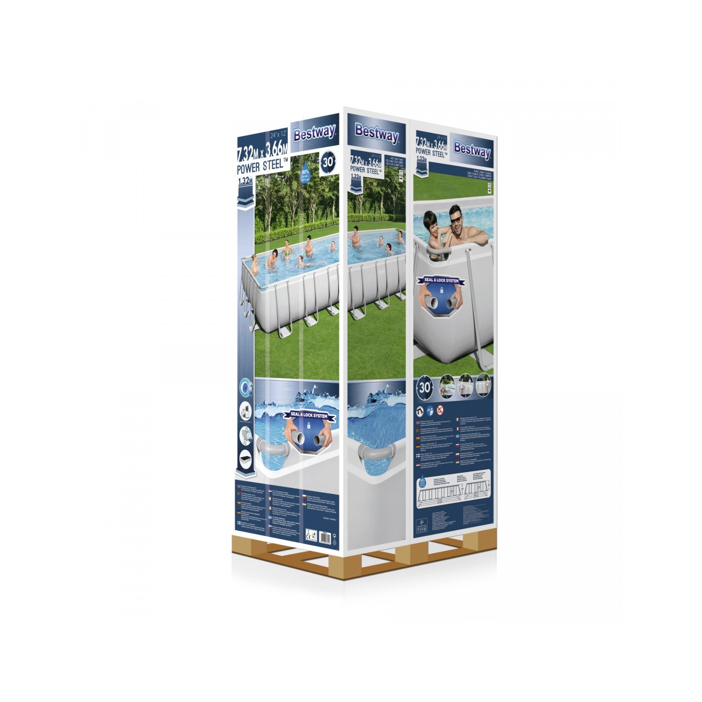 Bazén rámový Power Steel 732x366x132 24x9FT BESTWAY 6w1+ Pieskový filter
