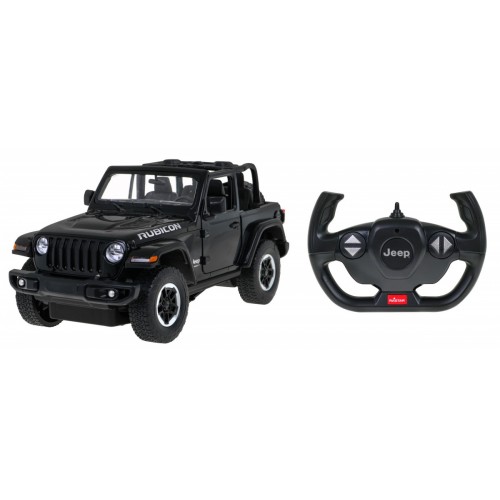 Jeep Wrangler Rubicon čierny RASTAR model 1:14 Diaľkovo ovládané auto + ovládač 2,4 GHz