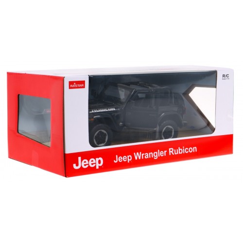 Jeep Wrangler Rubicon čierny RASTAR model 1:14 Diaľkovo ovládané auto + ovládač 2,4 GHz
