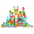 Sada drevených kociek "Oceán" pre deti 3+ Hra na stavbu 100 ks.