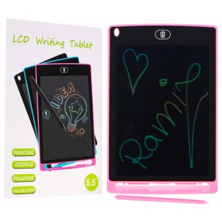 Interaktívny Tablet na kreslenie pre deti 3+ ružový 8,5" + Kreslič + Farebné kresby