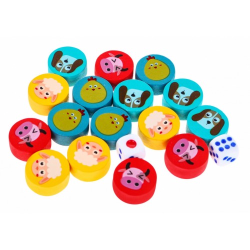 Drevená sada stolových hier 6v1 pre deti Trylma Hady a rebríky Šachy Číňan GO