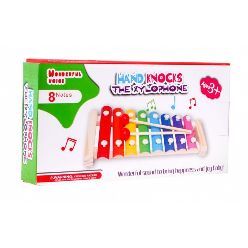 Drevené perkusie pre deti 3+ Prvý hudobný nástroj Dúhové platničky + paličky