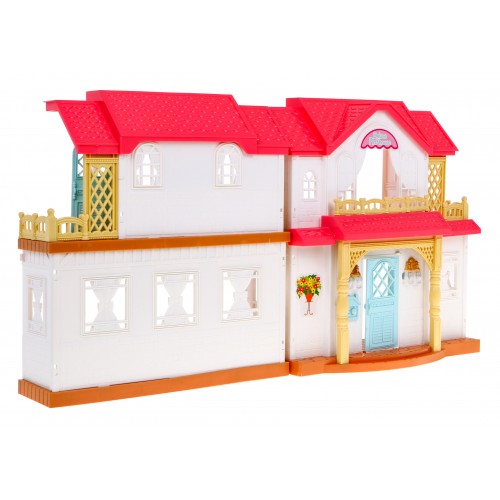 Interaktívny skladací domček s figurkami pre deti 3+ Hra v dome 4 izby