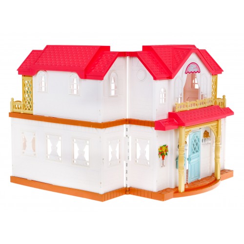 Interaktívny skladací domček s figurkami pre deti 3+ Hra v dome 4 izby